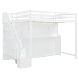 MaiDeHaoo Murphy Bunk Beds Full Bunk Bed with Desk and Storage - White MaiDeHaoo