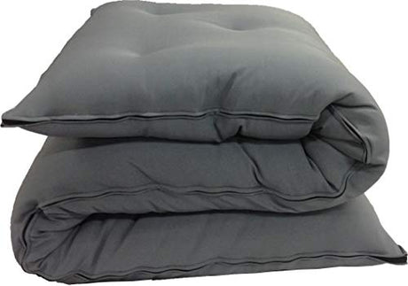 D&D Futon Furniture Traditional Japanese Floor Rolling Futon Mattress, Cotton Battings/Foam/Polyester Battings, Shikifuton (Gray, 80 x 72 x 3 in Thick King Size) D&D Futon Furniture