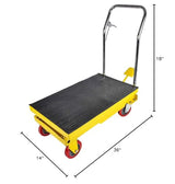 JEGS Hydraulic Lift Cart - 1100 LBS Capacity - Adjustable Scissor Lift Table 10.5' to 31' in Height - Foot-Operated Lift Table with Locking Wheels - Steel Table Cart JEGS