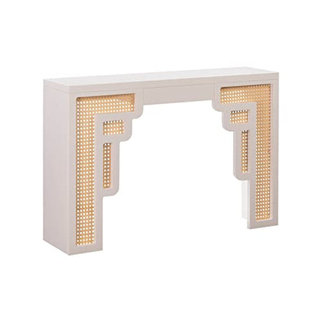 Tov Furniture Suzie Cream & Rattan Console Table Tov Furniture