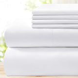 BYSURE Hotel Luxury Bed Sheets Set 4 Piece(Twin, White) - Super Soft 1800 Thread Count 100% Microfiber Sheets with Deep Pockets, Wrinkle & Fade Resistant BYSURE