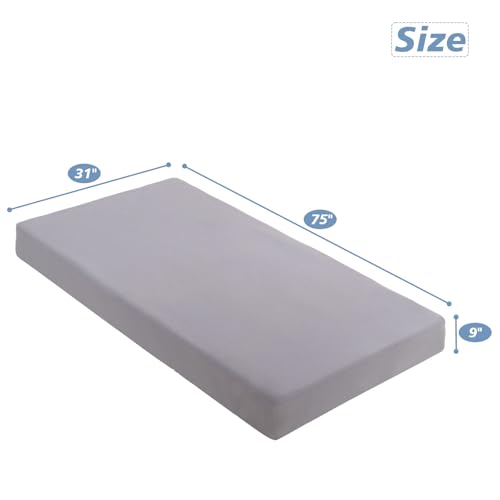Cot Sheets 31" x 75", Cot Size Sheet Fitted for Narrow Twin Mattress/RVs Bunk/Guest Beds/Army Cots/Trifold Mattress/Travel Size Mattress, Ultra Soft & Breathable Camper RV Bunk Bed Sheets, Gray URZGU
