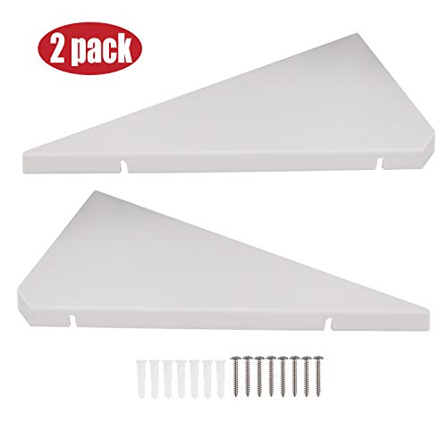 evron Corner Mounting Shelf,Easy to Install Wall Corner Shelf,Wood Immitation with Hole Pattern,Set of 2 evron
