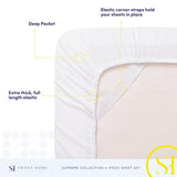 Queen Size Bed Sheets - Breathable Luxury Sheets with Full Elastic & Secure Corner Straps Built In - 1800 Supreme Collection Extra Soft Deep Pocket Bedding Set, Sheet Set, Queen, White Sweet Home Collection
