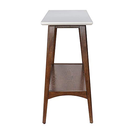 Madison Park Parker Console Tables-Solid Wood, Two-Tone Finish with Lower Storage Shelf Modern Mid-Century Accent Living Room Furniture, Medium, Off-White/Pecan Madison Park
