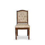 Luxe by East West Furniture NKMA9-AWA-36 9 Pieces Dining Room Set Includes a Rectangular Kitchen Table and 8 Light Beige Polyester Fabric Modern Dining Chairs, Antique Walnut Finish Luxe by East West Furniture