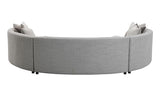 Acme Ivria Curved Sectional Sofa with 9 Pillows in Gray Acme