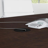 Bush Business Furniture Boat Shaped Conference Table with Metal Base, 96W x 42D, Mocha Cherry/Silver Bush Furniture