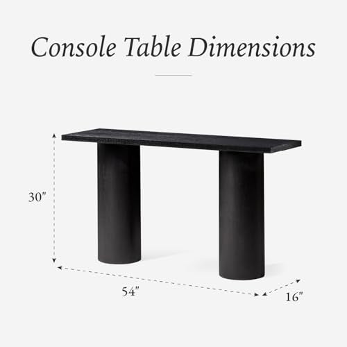 Maven Lane Lana Contemporary Rectangular Accent Console Table for Small Spaces and Front Door Entrance Hallway in Refined Black Finish Maven Lane
