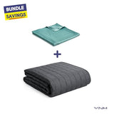 YnM Exclusive Cooling Duvet Cover for Weighted Blankets with 16 Strings (Sea Grass, 48"x72") YnM