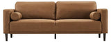 HIFIT Sofa Couches, 79” Mid-Century Modern Couch, Breathable Faux Leather Couch with Upholstered Cushions/Pillows, 3-Seat Sofas & Couches, for Living Room Apartment Office, Brown HIFIT