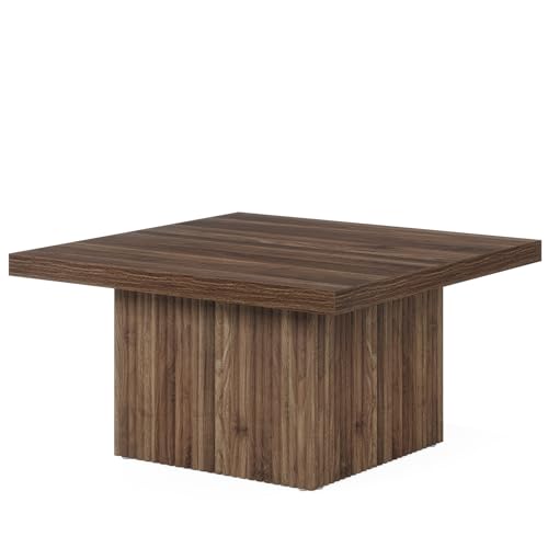 Tribesigns Square Coffee Table, 31.5-Inch Engineered Wood Coffee Table for Living Room, Vintage Brown Center Table, Large Mid-Century Modern Cocktail Table - WoodArtSupply