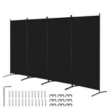 VEVOR Room Divider, 4 Panel Room Divider, Folding Privacy Screen and Portable Partition Divider for Room Separation, Freestanding Room Partitions for Office, Bedroom, Study, Black VEVOR