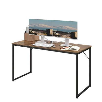 HUAXIN LUCKY 55 inch Computer Desk,Simple PC Laptop Office Study Writing Table Workstation Dining Gaming Desk for Home Office Adults,Vintage - WoodArtSupply