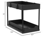 DEKAVA Under Sink Organizer 2 Pack, Bathroom Cabinet Organizer, 2 Tier Sliding Cabinet Basket Organizer Drawer, Multi-Purpose Bath Collection Baskets for Bathroom (Black) DEKAVA