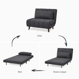 Artdeco Home 40" W Convertible Futon Chair with Matching Pillow(s) for Small Space Living Room and Apartment (03 Charcoal) A Artdeco Home