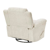 Lexicon Swivel Glider Reclining Chair, Textured Microfiber Manual Recliner, Comfy Nursery Glider Recliner, Swivel Reclining Chair for Living Room/Office/Bedroom/Apartment, Beige