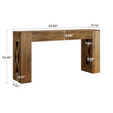Tribesigns 63-Inch Long Console Table, Farmhouse Entryway Table with 2 Drawers and X-Shaped Legs, Narrow Sofa Furniture Behind The Couch for Entrance, Hallway, Living Room, Warm Brown Tribesigns