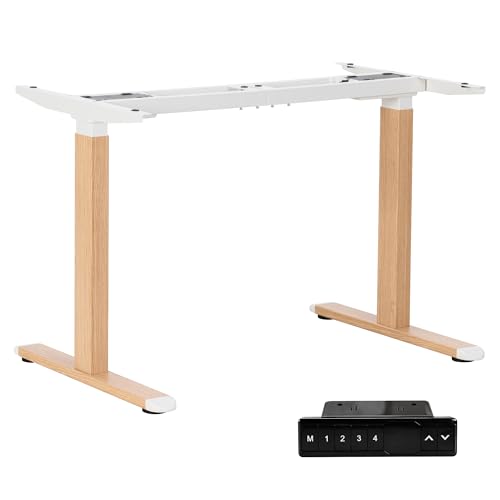 Fromann Dual Motor Standing Desk Frame, Electric Height Adjustable Desk Legs, Stand up Desk Base for Home Office Workstation, 270 lbs Weight Capacity, Max 36'' x 84'' Desktop, White Frame Only Fromann