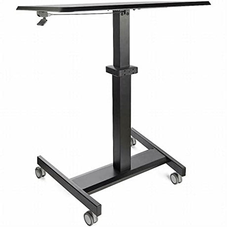 StarTech.com Mobile Standing Desk - Portable Sit Stand Ergonomic Height Adjustable Cart on Wheels - Rolling Computer/Laptop Workstation Table with Locking One-Touch Lift for Teacher/Student (STSCART2) StarTech.com