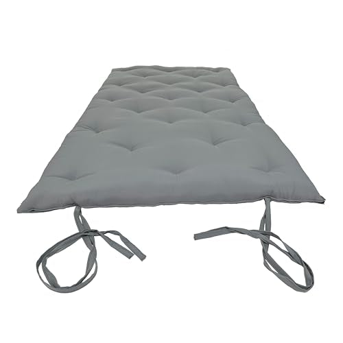 D&D Futon Furniture Traditional Japanese Floor Rolling Futon Mattress, Cotton Batting/Foam/Polyester Batting, Foldable Bed (Gray, 3 x 54 x 80 (in) Full Size) D&D Futon Furniture