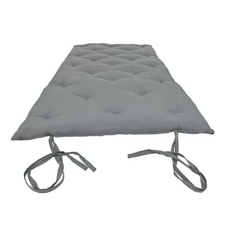 D&D Futon Furniture Traditional Japanese Floor Rolling Futon Mattress, Cotton Batting/Foam/Polyester Batting, Foldable Bed (Gray, 3 x 54 x 80 (in) Full Size) D&D Futon Furniture