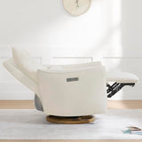 CHITA Swivel Rocker Recliner Chair, Power Nursery Glider Recliner, Nursery Rocking Chair with Adjustable Power Headrest, FSC Certified, Solid Wood Base, Cream CHITA
