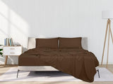 ROYALE LINENS 4 Piece Full Sheets Set - Soft Brushed 1800 Microfiber Bedding - 1 Fitted, 1 Flat Sheet, 2 Pillow Cases - Wrinkle Free & Fade Resistant - Hotel Luxury Bed Sheets (Chocolate Brown, Full) ROYALE LINENS