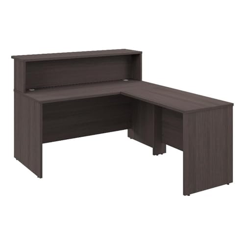 Bush Business Furniture Office 500 72W L Shaped Executive Desk with Drawers in Modern Hickory Bush Furniture