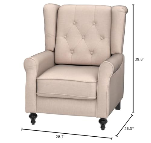 SAMERY Wingback Recliner Chair with Massage and Heat, Accent Chair Push Back Recliner Tufted Arm Chair for Living Room Bedroom, Reading Lounge Sofa Seat with Remote Control, Adjustable Backrest SAMERY