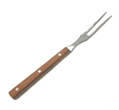 BBQ Grill Meat Fork, 13 inches Stainless Steel Cooking Fork with Wood Handle BBQ Fork Meat Fork Carving Fork