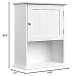 Wall-Mounted Storage Cabinet – Kitchen, Pantry, Laundry Room or Bathroom Organizer with Open Shelf – Bathroom Storage Furniture by Lavish Home (White) Lavish Home