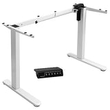 VIVO Electric Standing Desk Frame, Rear-Set Legs, Single Motor Memory Controller Height Adjustment, Frame Only, White, DESK-100E-RW VIVO