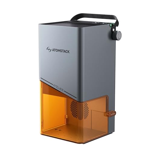 AtomStack Atelier - 12 Watt Diode Galvo Engraving and Cutting - Ultrafast 4000mm/s - Camera - Portable and Mini Laser Engraver and Laser Cutter - Personalise Wood, Paper, Leather, Cardboard and More ATOMSTACK