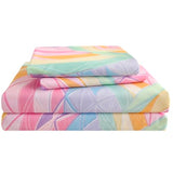 SDY 7PCS Rainbow Bedding Set Queen Bed in A Bag Set 7 Piece Mermaid Bedding for Kids,Boys and Girls with Rainbow Comforter Queen and Mermaid Sheets SDY
