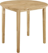 CARTESIAN 3-Piece Drop Leaf Dining Set, Natural Wood Table and 2 Chairs with Beige Cushions, Small Space Kitchen Furniture CARTESIAN