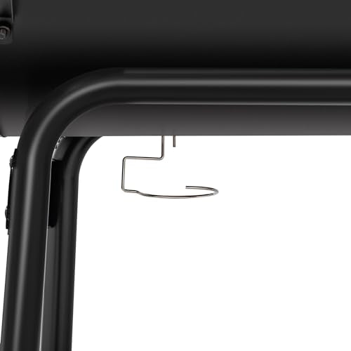 Royal Gourmet CC1830V 30 Barrel Charcoal Grill with Wood-Painted Side Front Table, 627 Square Inches Cooking Space, for Outdoor Backyard, Patio and Parties, Black Royal Gourmet