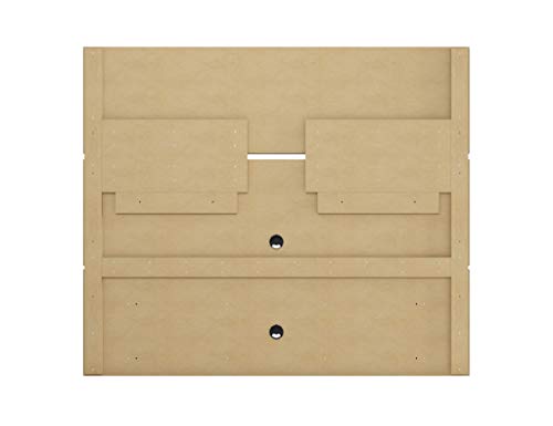 Manhattan Comfort Vernon 62" Floating Entertainment Center, Wall Mounted TV Stand for 55'' Television with Concealed & Open Storage, Hole for Cable Management, Off-White and Cinnamon Manhattan Comfort