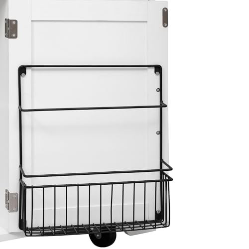 Ball & Cast Farmhouse Kitchen Island with Drape of Beads & Power Outlet, Rolling Kitchen Cart on 5 Wheels, 3 Drawers, Internal Iron Shelf & Towel Rack, for Kitchen & Dining Room, White Ball & Cast