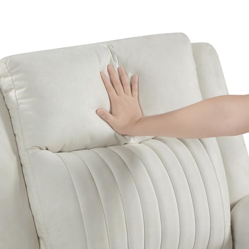 Lexicon Manual Double Reclining Loveseat, Polished Microfiber Manual Wall Hugger Loveseat Recliner for Living Room, Center Storage Console/Cup Holders, Easy Assembly, Beige Lexicon