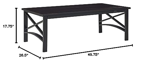 Crosley Furniture Kaplan Weather Resistant Metal Outdoor Coffee Table for Patio, Deck, Porch, Oiled Bronze Crosley Furniture