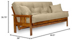 Nirvana Futons Stanford Futon Set - Queen Size, Frame, 8" Mattress, Twill Khaki Tan Cover Nirvana Futons