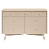babyletto Palma 7-Drawer Assembled Double Dresser in Taupe, Greenguard Gold Certified babyletto