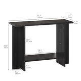 Trironsun Fluted Console Table for Small Spaces 2-Tier Storage Narrow Entryway Table with Solid Wood Cross Base Mid-Century Modern Sofa Table for Hallway Living Room Behind Couch Trironsun