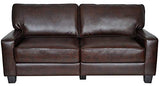 Serta Palisades 78" Track Arm Sofa, Durable Bonded Leather, Soft Pillow Back, Pocket Coil Seat Cushions, Loveseat or Couch for Small Spaces, Living Rooms or Bedrooms, Chestnut Brown Serta