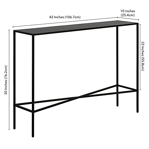 Henn&Hart 42" Metal Rectangular Console Table Entryway Table, Sofa Table for Entryway, Living Room, Couch, Hallway, or Office, Black Henn&Hart