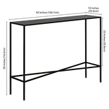 Henn&Hart 42" Metal Rectangular Console Table Entryway Table, Sofa Table for Entryway, Living Room, Couch, Hallway, or Office, Black Henn&Hart