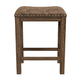 Hillsdale Furniture Willow Bend Stationary Backless Counter Height Stools, Set of 2, Antique Brown Walnut Hillsdale