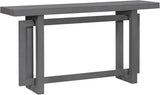 Merax 60 in Gray Console Table, Entryway Wood Minimalism Industrial Style Sofa Side Display for Entry Way, Hallway, Couch, Living Room, Foyer Merax