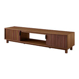 Walker Edison Walton Modern Fluted-Door Low Stand for TVs up to 80 Inches, 70 x 15.75 x 16 inches, Mocha Walker Edison
